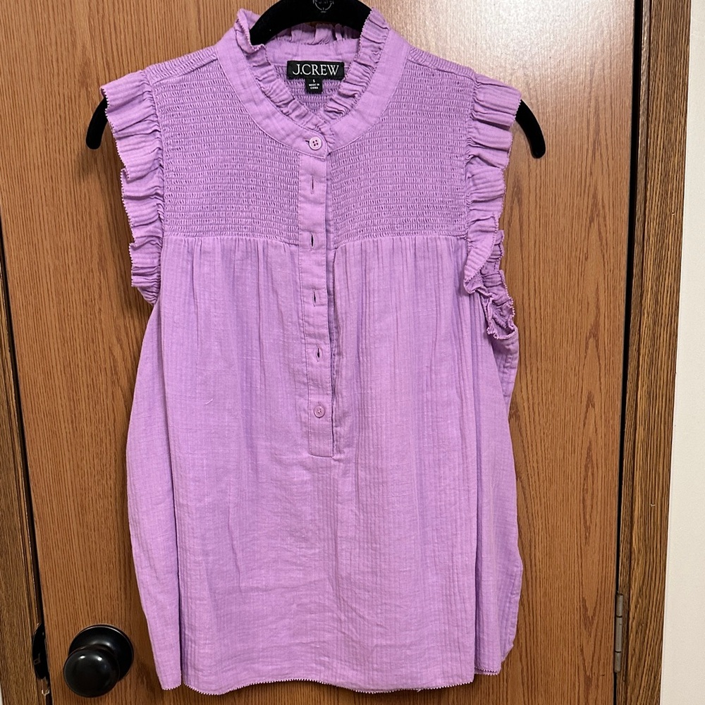 J. Crew Factory Lilac Ruffle Blouse